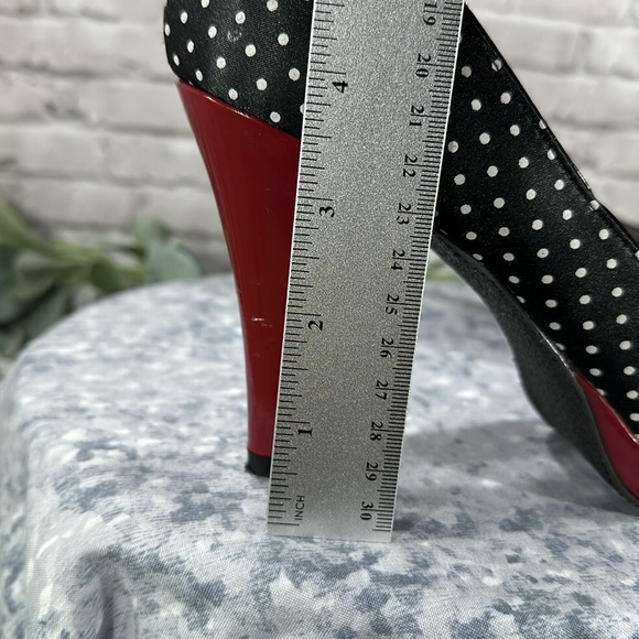 Madden Girl Kiarra Polka Dot Peep Toe Red Patent Retro Heels Women’s 8M❤️VGUC❤️ - Picture 8 of 10